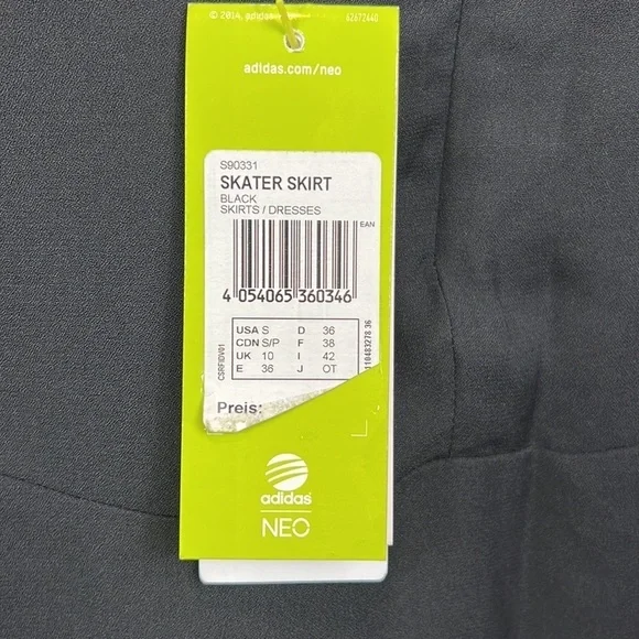 NWT Adidas NEO Skater Skirt Black Mini Tennis Athleisure Athletic - Picture 4 of 10